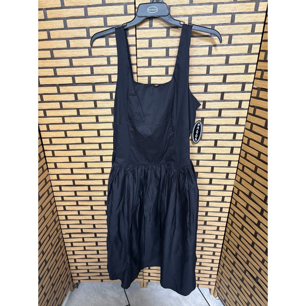 Scoop Black Drop Waist Midi Dress Size Medium - Picture 2 of 9